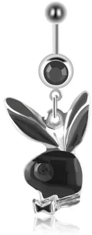 MESKEL 1 Stück Bauchnabelringe Hase Nabelringe Kaninchen Bauchringe für Frauen Edelstein Rosa Blau Hase Fake Bauch Piercing Pin