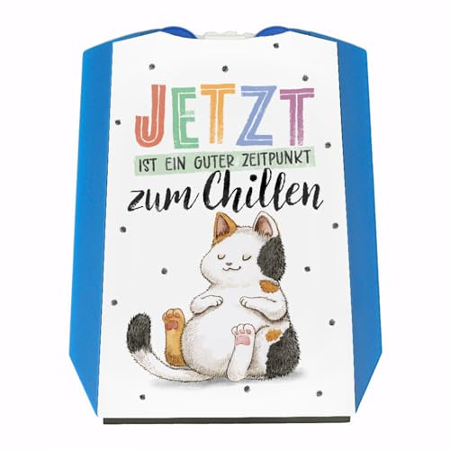 speecheese Glückskatze Parkscheibe mit Spruch EIN guter Zeitpunkt zum Chillen eine niedliche Parkscheibe für Katzenbesitzer lustige Katze Frauen Glück Eiskratzer Geburtstag Autozubehör