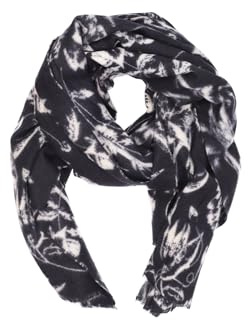 QUEEN HELENA Dam Casual Mönster Rund Hals Varm Vinterhalsduk SC207, Svart, one size