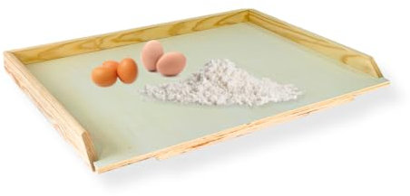 Spianatoia Tavoliere, Asse Pasta Legno Pioppo, Stendipasta con Bordi Laterali, Gradino Anti Scivolo, Made in Italy (50x35)