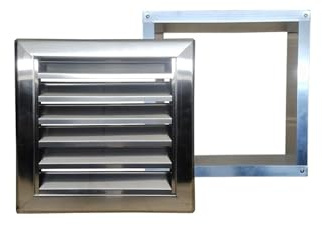 Edelstahl-Jalousien, Regenschutz-Lüftungsöffnungen an der Außenwand, zentraler Abluftventilator der Klimaanlage, Windschutz-Heizungsabdeckung, Luftauslass 6 Zoll