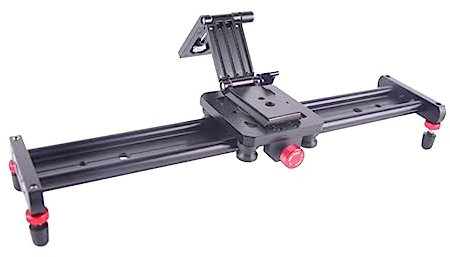 Veemoon Z-shape Tilt Head Tripod Mounting Bracket with Quick Release Plate for Dslr Cameras, Compatible with Monopod and Slider Rail, Portable Folding Design, Black