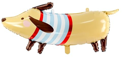 XXL Folienballon Dackel – Dachshund Hund Ballon 92 cm, Geburtstag Deko Geschenk für Kinder, Erwachsene & Hundeliebhaber