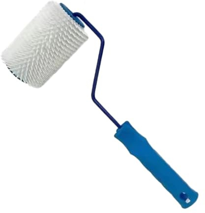 perfk Rodillo con púas que elimina burbujas, eficiencia práctica, mango cómodo, fácil de agarrar, herramienta de pintura autonivelante, rodillo de, 4 pulgadas
