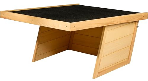 dobar® Suburb Robotic Lawnmower Garage I Flat Roof Made of Wood - Lawn Robot Shelter Solid Wood with Bitumen - Natural