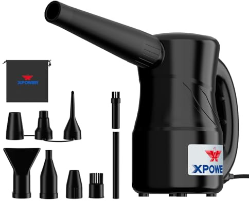 XPOWER Cyber Duster Plumeau électrique pour dépoussiérage, séchage, gonflage, détails de voiture, entretien informatique, soufflage de feuilles, moteur haute performance, respectueux de