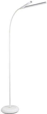 PURElite Lámpara de pie natural de luz diurna - Luces dobles para doble potencia, luz de pie LED flexible, 4 ajustes de brillo de color, bombillas de luz natural para leer, costura, manualidades