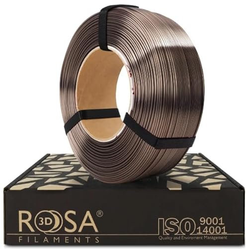 ROSA3D PLA Silk Filament 1.75 mm für 3D Drucker | Druckmaterialien Leicht Glänzend Bioabbaubar PLA 3D Drucker Filament | 3D Printing Materials | Bronze Refill 1 kg