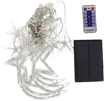 MAGICLULU 1satz Solar Lichterkette Mit Mond Und Sternenmotiven Fernbedienbar Dekorative Gartenlichter Für Außenbereiche Für Und Entspannte Abende