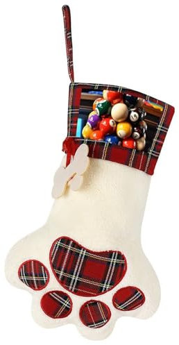 Weihnachtsstrumpf mit Pfotenabdruck, farbiger Billard-Druck, Katzenpfoten-Strümpfe, perfekt für Urlaubsdekorationen und Geschenke für Tierliebhaber
