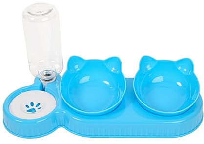 Comedero Gato - Dispensador Comida Gatos con Botella y Cuchara - comedero Gato automatico - Bebedero Gatos - Dispensador Agua Gatos - Dispensador de Comida para Gatos.