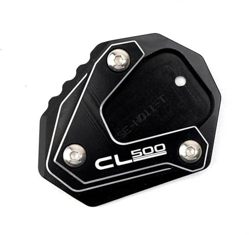 VQLDPX Motorrad-Ständerpolster, Seitenständer-Fußplatte Für CL500 CL 500 2023, Verlängerungsfußpolster, Stützplatte Motorradständer Platte Verbreiterung(Schwarz)