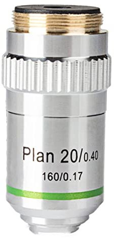 Mikroskopzubehör 4x 10x 20x 40x 100x Biologische Mikroskopziele 20.2 RMS. Gewinde Haltbarkeit und zuverlässige Leistung(20X)
