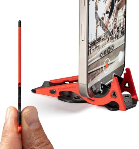 GEOMETRICAL Pocket Tripod PROv2 - Card-Size Stand, for iPhone, Magma Red Universal Kit