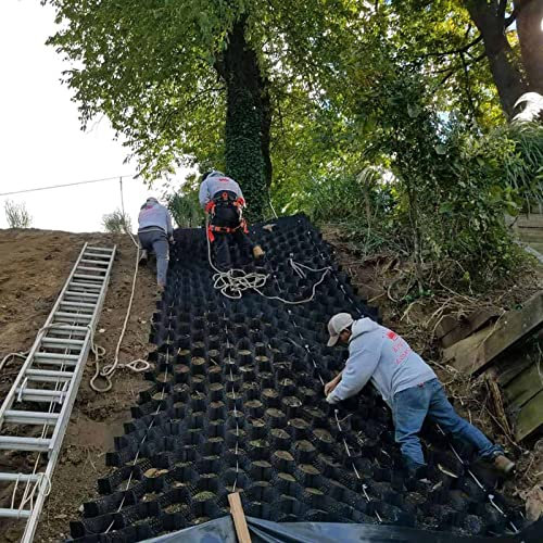 WLCGYD Stabilisateur de Gravier Grille Géo Géogrille pour Allée, Renforcement du Sol, Gravier, Stabilisateur pour Gravier, Pierre, Verre, Sable, Contrôle De La Boue sur Pente Externe(16.5x26ft/5x8m)