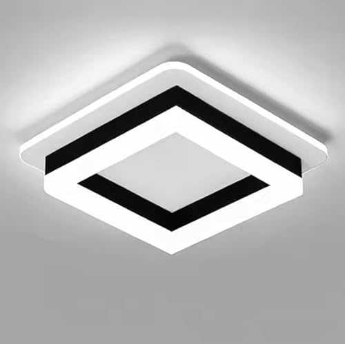 Arcadia Plafoniera Led Soffitto Moderna a Forma Quadrata con Luce Bianco Naturale - Lampadario Camera da Letto Soggiorno Bagno Cucina Camera Corridoio - 4500K 2000 Lumen 20W 20 cm - Modello Callisto