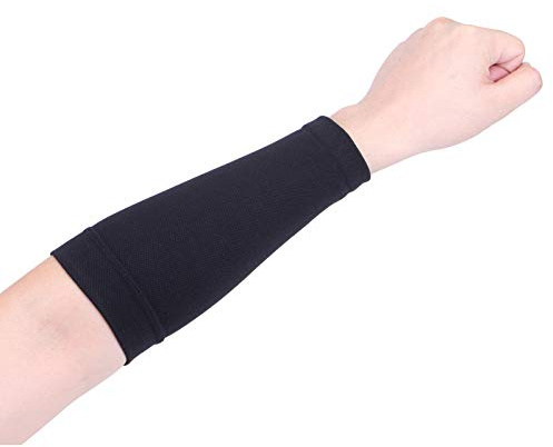 Mangas de compresión para antebrazo, tamaño personalizado, 1 par de tatuajes, soporte de brazo para gimnasio, trabajo, ajuste antideslizante, Negro, M