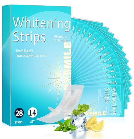 28 Strisce Sbiancanti Denti, Sbiancamento denti professionale, sbiancante denti Rimozione delicata delle macchie dentali, whitening strips Rimuove le Macchie Profonde Sicuro per Denti Smalto
