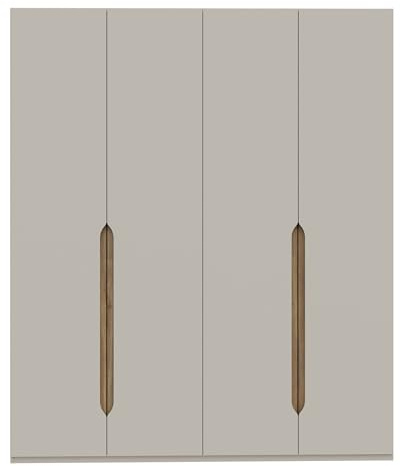 Forte EDWAL Kleiderschrank 180, moderner Kleiderschrank mit abgerundeten Griffmulden, 4-türig, Holzwerkstoff, Kaschmir|Beige Holzdekor, 177,5 cm breit x 210,5 cm hoch x 54,2 cm tief