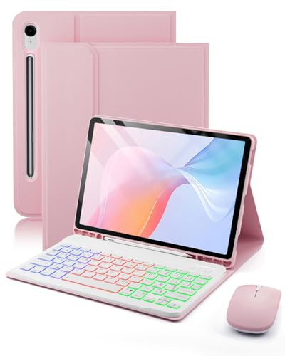Pour Samsung Galaxy Tab S10 FE Plus (2025)/Tab S10 FE+ (2025) 13.1 Pouces Coque Étui Avec Bluetooth Français (AZERTY)(QWERTY) Clavier Rétroéclairé Et souris Mode double Clavier Backlight Keyboard Case
