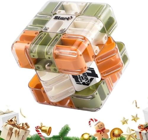 3D-Labyrinth-Würfel-Puzzle, 2026 3D-Zauberwürfel-Labyrinth-Kugel-Puzzle, räumliches Bewusstseins-Gehirntrainingsspielzeug für Stressabbau und Logikentwicklung, Lernfokus-Spielgeschenk (A)