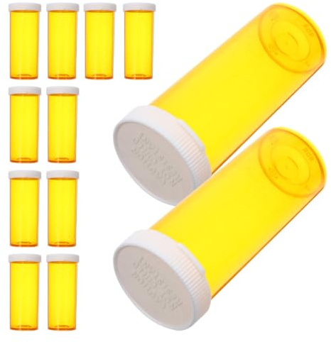 LRXIYODE Bote Pastillas 12 Unidades PP Naranja para Viaje | Organizadores de Pastillas, Cajas Organizadoras de Pastillas, Estuche de Farmacia, Botes de Medicina