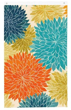 Chrysanthemen-Flaggen, 90 x 150 cm, bunte Blumen-Gartenflagge, Banner, doppelseitig, für Haus, Hof, Outdoor, Innenbereich, Party, dekorativ