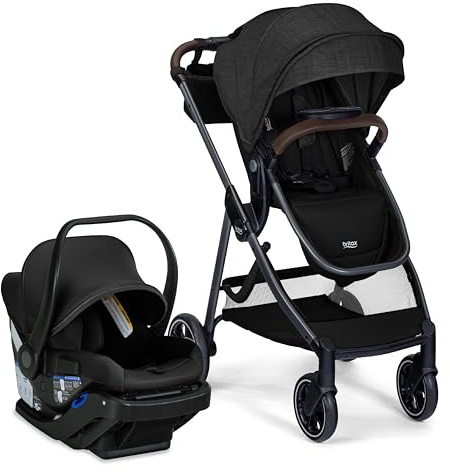 Britax Phases Travel System with Arbor Infant Car Seat, StayTight Base, & Parent Organizer; Car Seat and Stroller Combo with DuoConnect; 6-in-1 Stroller Includes Pramette Mode Raven Black