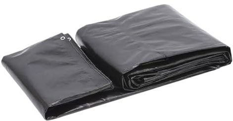 Lona Impermeable 420 x 560 cm Reforzada Argollas Antidesgarro Resistente a La Intemperie Multiusos a Prueba de Viento Lavable Ligera Lona Suelo Piscina para Jardín, Negro