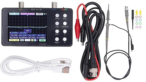 Digital Oscilloscope 2 Channel 3.2in LCD 50M/1CH Sampling Rate 10MSa/S Analog Bandwidth 20KB Storage Oscilloscope Kit 5V
