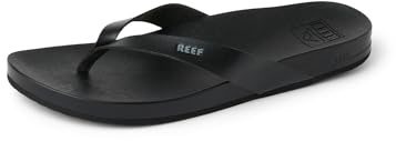 Reef Cushion Court Womens Flip Flop, Molded Cushion Footbed, Arch Support, Black, 6
