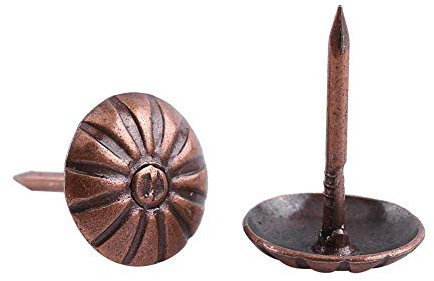 100pc Vintage Upholstery Nails Bronze Metal Tags Decorative Tack Stud for Furniture Sofa Shoe Door Map Photo Fixing(11 * 16mm)