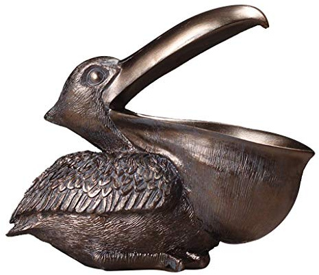 Tubayia Harz Pelikan Figur Skulptur Dekofigur Schreibtisch Aufbewahrungsbox Organizer Dekoration für Zuhause, Büro (Schwarz)