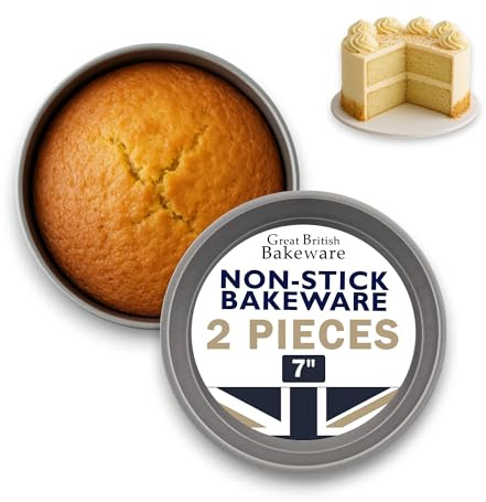 Samuel Groves Sandwich Cake Pan Tin Set - Superior Double Coated Non Stick Fixed Base - UK Made (7 Twin Pack)