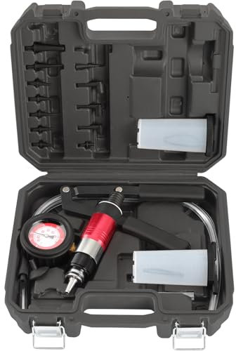 TECPO Unterdruck Vakuumpumpe Druckpumpen Satz Prüfgerät Vakuumtester KFZ Auto Bremsenentlüftungsgerät Set Druckprüfer Entlüftung Vakuum Handpumpe Kit
