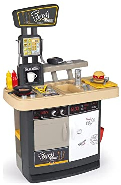 Smoby 7600310910 - Food Corner Restaurang med Lekkök - Smoby 2-in-1 Food Corner med Lekkök, Inklusive 29 Tillbehör, Tillverkad i Frankrike. Mått: 63 x 38,8 x 95,5 cm, Från 3 år