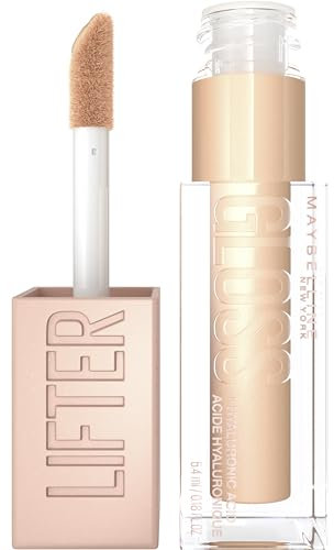 Maybelline New York Glänzender Lipgloss für voller wirkende Lippen, Feuchtigkeitsspendend, Mit Hyaluronsäure, Lifter Gloss, Farbe: Nr. 20 Sun (Nude), 1 x 5,4 ml