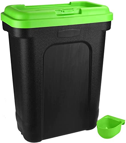 Albert Austin Pet Food Storage Containers with Scoop, Perfect for Dog Treats, Dog Food, Kitten Food, Bird Seed, Great Kitchen Storage & Organisation and Home Accessories (Green)