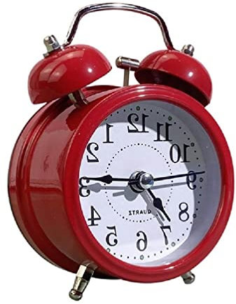 apughize Lauter Retro-Wecker, Doppelbrille, Nachtlicht, Bett neben Ornament für Zuhause, Kinderzimmer, Dekoration, lauter Retro-Wecker