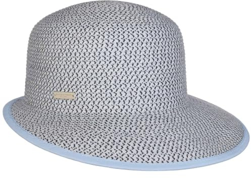 Seeberger Katalia Schute Strohcap Strohhut Damenhut Sonnenvisor Damen - mit Schirm Frühling-Sommer Sommer - One Size blau