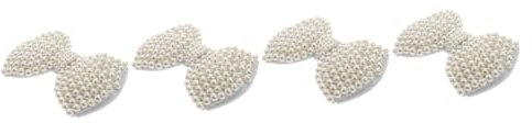 NUOBESTY 4pezzi Bowknot Decorative Patch Per Scarpe e Abbigliamento Fiocco Perle Per Decorazioni Fai Te Facile Applicazione Con Adesivo Termofusibile Per Personalizzare e Abbellire