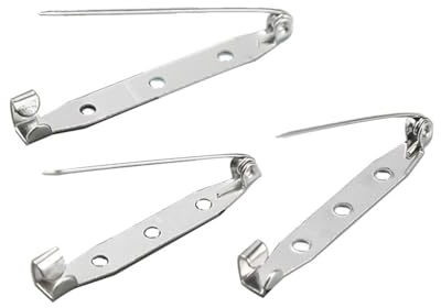Wisafory 200 Stück Broschennadeln Sicherheitsnadeln Safety Pin Metall Brosche Pins Sichere Verschlussspange Brosche Zurück Sicherheit Verschluss Brooch Pins für Schmuck und Handarbeiten 40mm