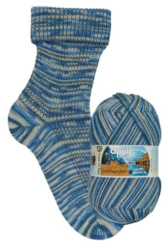 Opal Lieblingsplatz (425m) 4-fädig Garn - Wollmischung, zum Stricken von warmen Socken mit einzigartigen Farbmustern, 11467, 1 x 100g