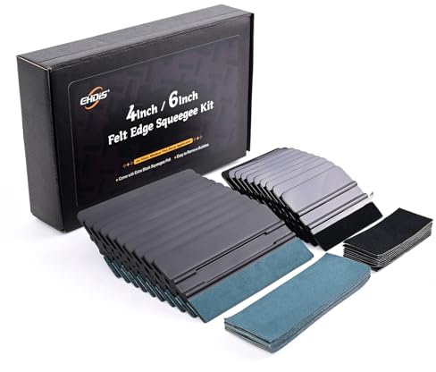EHDIS Skrapa set – 20 st filtskrapa 15 cm (6 tum) med 20 st filtkant, filtskrapa för folie, folieringsverktyg, för bil, möbelfolie, fönsterfilm, foliering, nyansfilm, självhäftande film foliering