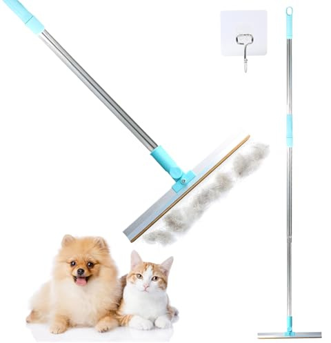 Anseom Pet Hair Remover Carpet Rake, Carpet Scraper Lint Scraper with Adjustable Long Handle, Dog Cat Fur Hair Removal Brush Reusable Fur Carpet Scraper Lint Remover Tool for Carpet Mat Couch
