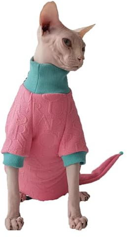 Kattkläder Hårlösa kattkläder Hårlösa kattkläder Kattpyjamaskläder Kattungeklädeder Kattungekläder med hatt svansskydd Husdjurskläder för cornish, Rex Devon Rex och Peterbald Cats (Färg : O
