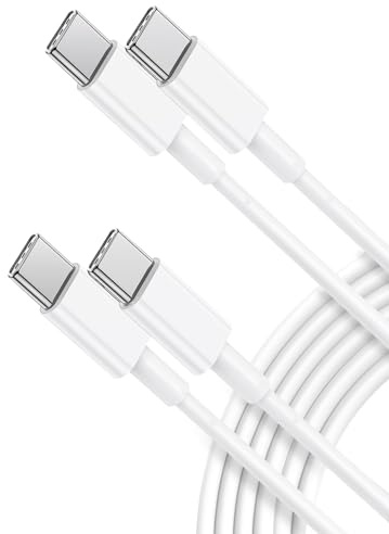 Quntis 100W USB C till USB C kabel, 2m 2Pack Type C laddare kabel PD 5A, USBC kabel för iPhone 17 16 15 Plus Pro Max, MacBook Pro 2020, iPad, iPad Air 4, Galaxy S24/S23/S22, Pixel, Huawei