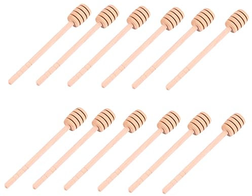 PRETYZOOM 12piezas Cucharón Portátil para Miel Varillas De Madera Ecológico Inodoro y Duradero