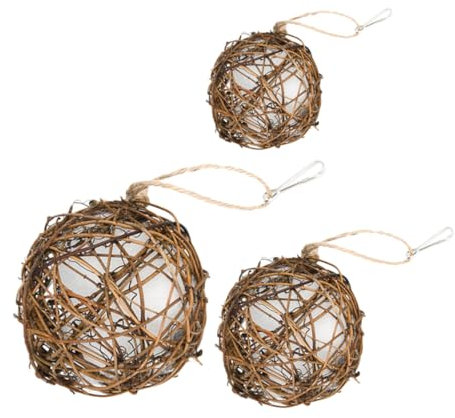 Milisten 3stücke Kugelförmige Nisthäuser Mit Gewebtem Materialhalter DIY-vogelnest-zubehör Nistmaterial Für Vögel Vogelnistkästen Zum Selbermachen