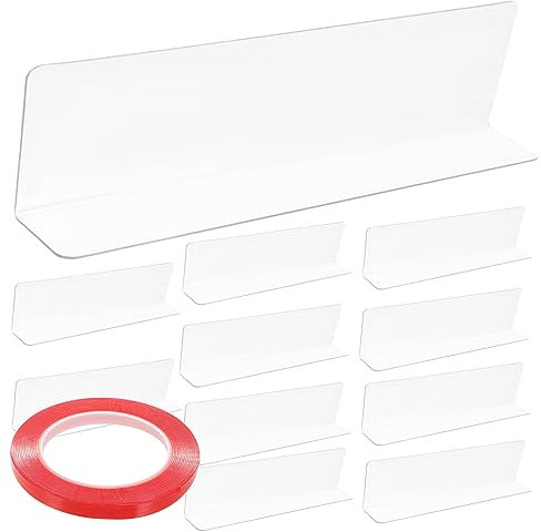 ANDRESLAD 10stücke Regalteiler Aus Klarplastik Für Schrankorganisation Transparent Verschleißfest Ölbeständig Einfache Installation Keine Spuren Hinterlassend Flexibel Und Anpassbar Für Vers